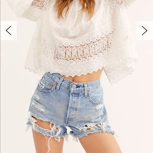 Free People Levi 502 High Waisted Shorts